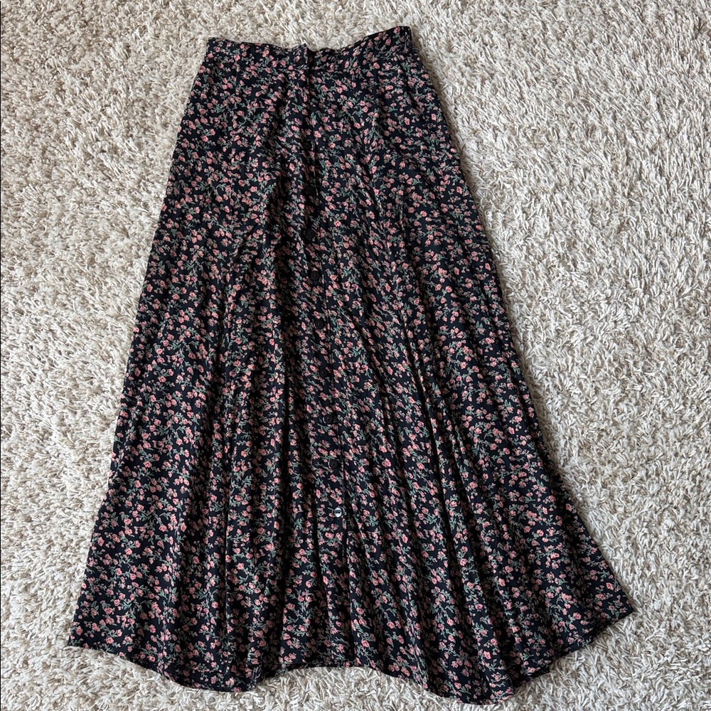 Floral Black and Pink Women's Skirt